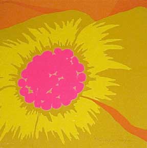 Montgomery - Pink and Yellow Flower on Orange Background