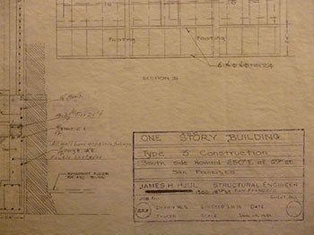 Hjul, James H. - Building Plans for Structure on South Side of Howard, 250' East of 6th St. , San Francisco. Current Address 971 Howard