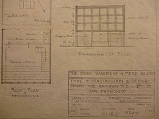 Item #50-1515 Building Plans and Elevation for Structure at 787 Brannan St., San Francisco. James...