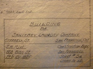 Item #50-1527 Building Plans for Sanitary Laundry Company at 2140 O'Farrell St., San Francisco....