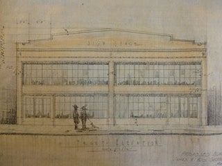 Item #50-1531 Building Plans and Hand Colored Elevation for C. A. Chaquette at 10th St. and...