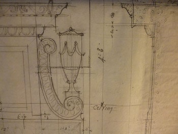 Item #50-1541 Building Plans , Decorative Detail and Elevation for a Structure, San Francisco. James H. Hjul.