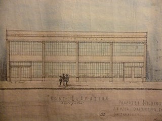 Item #50-1542 Building Plans and Hand Colored Elevation for W. H. Woodfield between 6th St. and...
