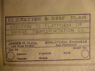 Item #50-1551 Building Plans and Elevation for Addition to Platform of Savage Transportation Co....