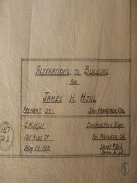 Item #50-1564 Building and Alteration Plans James H. Hjul on Fremont St., San Francisco. James H....