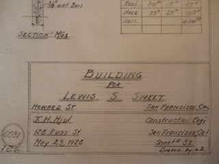 Item #50-1565 Building Plans for Lewis S. Sweet on Howard St., San Francisco. James H. Hjul
