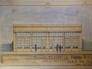 Item #50-1566 Building Plans and Hand Colored Elevation for Lewis S. Sweet on Howard St., San...
