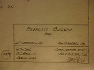 Item #50-1574 Building Plans for Proposed Building at 15th St. and Shotwell St., San Francisco....