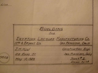 Item #50-1583 Building Plans for Egyptian Lacquer Manufacturing Co. on the Corner of 17th St. and...