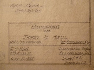 Item #50-1592 Building Plans for James H. Hjul on the Corner of 12th St. and Stevenson St., San...