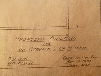Hjul, James H. - Building Plans for a Proposed Building for Dr. Arburua & Dr. Mcinnes, Vet Surgeons, at 26 Fell St. , San Francisco