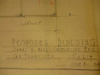 Item #50-1607 Building Plans for a Proposed Building, San Francisco. James H. Hjul