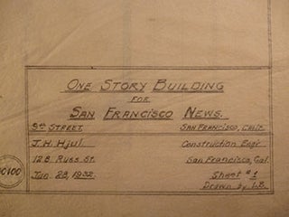 Item #50-1627 Building Plans and Map for the San Francisco News at 340 9th St., San Francisco....
