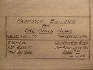 Item #50-1628 Building Plans and Map for a Proposed Building for The Daily News on the Corner of...