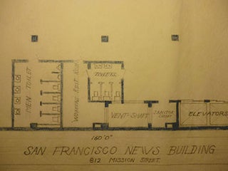 Item #50-1630 Building Plans and Elevation for the San Francisco News Building at 812 Mission St....