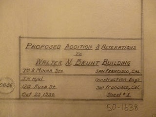 Item #50-1638 Building Plans for Proposed Addition & Alterations to Walter N. Brunt (Press)...