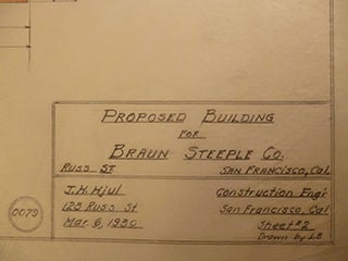 Item #50-1641 Building Plans for a Proposed Building for Braun Steeple Co. on Russ St., San...