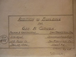 Item #50-1642 Building Plans for an Addition to a Building for Geo. A. Clough, lawyer at Tobin &...