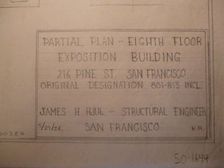 Item #50-1644 Building Plans for 8th Floor, Exposition Building at 216 Pine St., San Francisco....