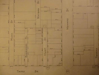 Hjul, James H. - Map from Mission St. To Brannan St. , between 2nd St. And 3rd St. , San Francisco