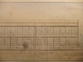 Item #50-1673 Building Plans and Hand Colored Elevation for a Building for Dr. M. J. Price on...