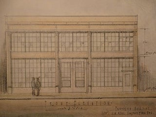 Item #50-1674 Building Plans and Hand Colored Elevation for a Building for L. A. Giacobbi & Sons...