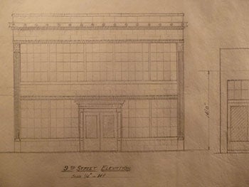 Item #50-1675 Building Plans and Elevations for a Building for Carrie C. McLenegan. on 9th St. and Tehama St., San Francisco. James H. Hjul.