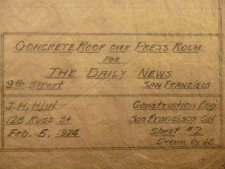 Item #50-1676 Building Plans for Concrete Roof over Press Room for The Daily News, at 340 9th...