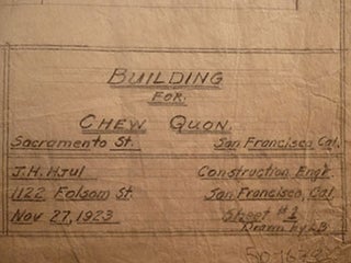 Item #50-1678 Building Plans for Building for Chew Quon, Potter, at 874 Sacramento St., San...