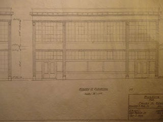 Item #50-1683 Building Plans and Elevation for a Building for James H. Hjul on Russ St. and...
