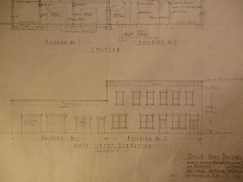 Hjul, James H. - Building Plans and Elevations for the Daily News Building at at 340 9th St. , San Francisco