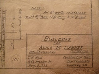 Item #50-1706 Building Plans for a Building for Alice M. Danner on 7th St., San Francisco. James...