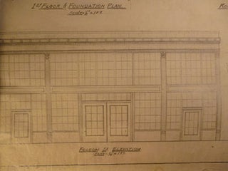 Item #50-1707 Building Plans and Elevation for a Two-Story Building for James H. Hjul on the...
