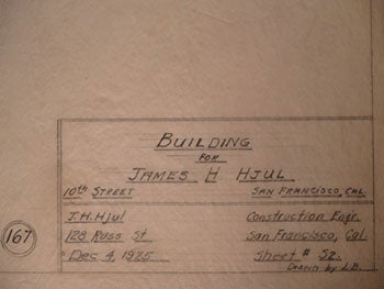 Hjul, James H. - Building Plans for a Building for James H. Hjul on 10th St. Between 10th and Grace St. , San Francisco