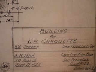 Item #50-1723 Building Plans for a Building for C. A. Chaquette on 9th St., San Francisco. James...