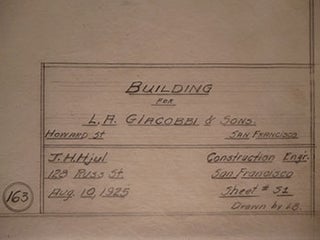 Item #50-1724 Building Plans for a Building for L. A. Giacobbi & Sons on Howard St. and 13th St....
