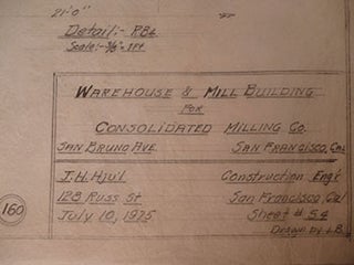 Item #50-1727 Building Plans for Warehouse and Mill Building for Consolidated Milling Co., at 651...