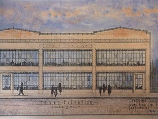Item #50-1730 Building Plans and Hand Colored Elevation for a Building for C. A. Chaquette. on...