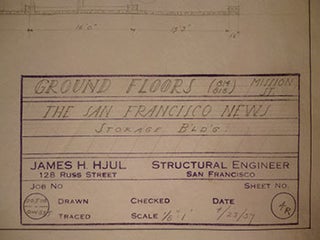 Item #50-1745 Building Plans for a Storage Building for the San Francisco News at 814 and 818...