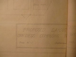 Item #50-1749 Proposed Layout for San Diego Composing Room. [Newspaper operation]. James H. Hjul