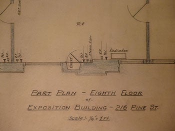 Hjul, James H. - Part Plan for the Eighth Floor of Exposition Building at 216 Pine St. , San Francisco