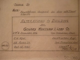 Item #50-1760 Alterations for a Building for Goudey Mortgage & Loan Co. on the Corner of 2nd St....