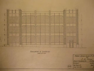 Item #50-1772 Building Plans and Elevations for a Building for James H. Hjul on the Corner of...