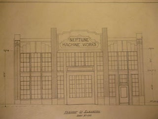Item #50-1773 Building Plans and Elevations for a Proposed Building for Neptune Machine Works on...