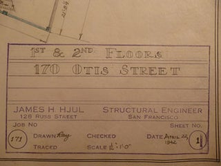 Item #50-1774 Building Plans for a Building for James H. Hjul at 170 Otis St., San Francisco....