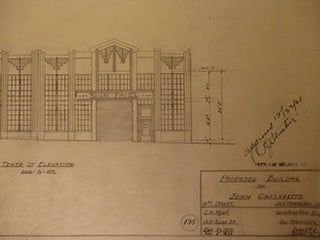 Item #50-1775 Building Plans and Elevation for a Building for John Cassaretto, owner of John...