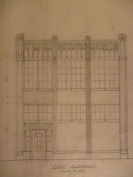 Item #50-1777 Building Plans and Elevation for a Building for James H. Hjul on Front St., San Francisco. James H. Hjul.