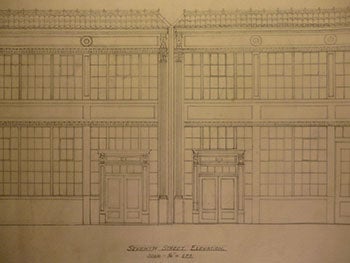 Item #50-1779 Building Plans and Elevation for a Building for James H. Hjul on 7th St. between 7th and Langton St., San Francisco. James H. Hjul.