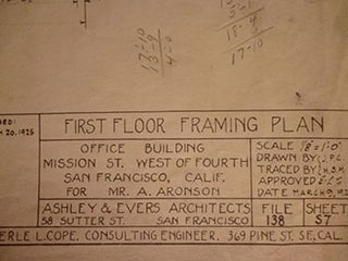 Item #50-1784 Building Plans for a Building for Mr. A. Aronson, 1529 Custer Avenue. James H. Hjul
