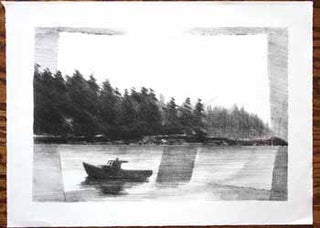 Item #51-0066 Morning in Maine. [Fishing Boat with trees in backrgound]. Jason Schoener